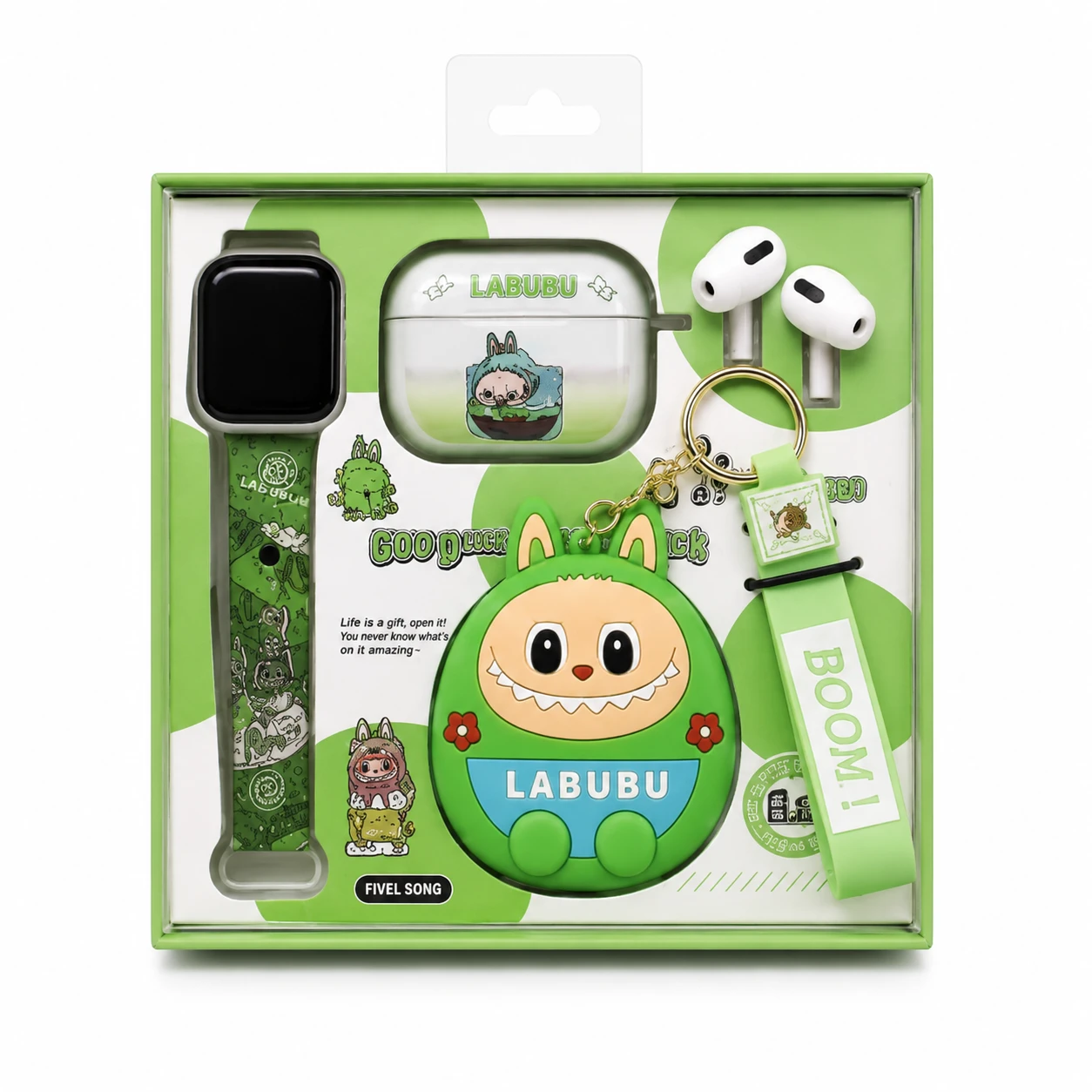Pop Mart Labubu 2-in-1 Gadget Set – Cute Wireless TWS Earbuds & Smartwatch Strap Combo with Collectible Character Case
