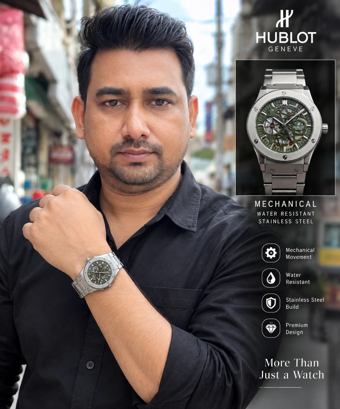 Hublot mechanical Water Resistant Stainless Steel watch